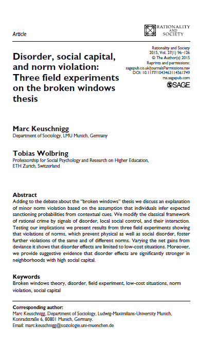 Disorder, Social Capital, and Norm Violation Cover